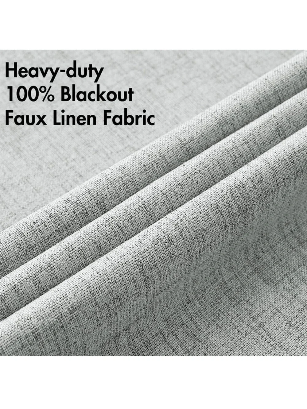 MIULEE Linen Texture Curtains For Bedroom Solid 100% Blackout Thermal Insulated